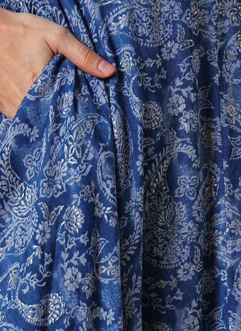 globus Globus Women Floral Printed A-Line Asymmetric Midi Dress